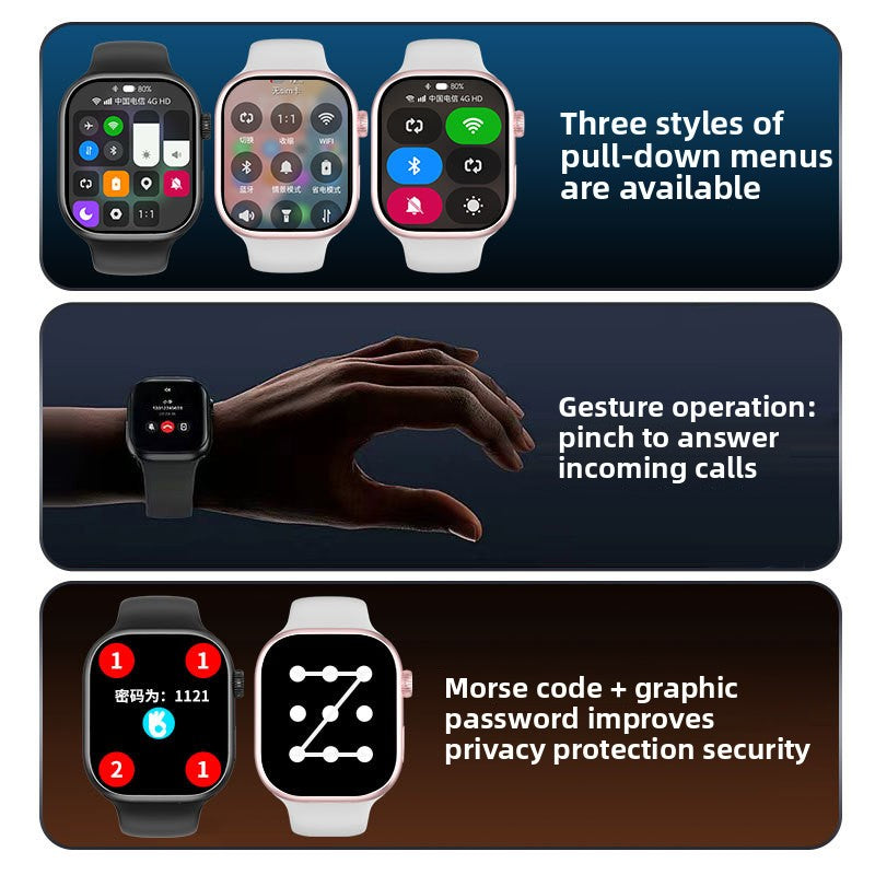 Smart Watch with Rotating Camera and Health Monitoring  (Cross-border version)